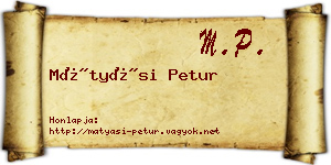 Mátyási Petur névjegykártya